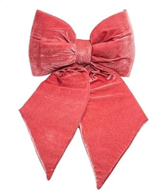 Chianese Addobbo Natalizio Fiocco di Velluto Rosa 30x30 cm, Decorazione Elegante per Albero di Natale, Fiocco di Natale in Velluto, Accessorio Festivo per Aggiungere Raffinatezza alla