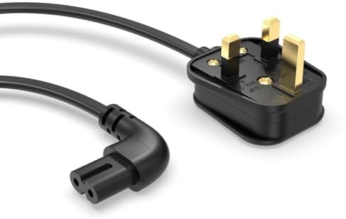 5 M C7 Figure 8 90° Angle Main Power Lead with UK Plug – Fit for Sony PS5 PS4 PS3 Slim, Fit for PlayStation 5 4 3, Xbox Series X/S, Xbox One X/S, Printer, Pure Copper, Flexible Charger Cable Cord