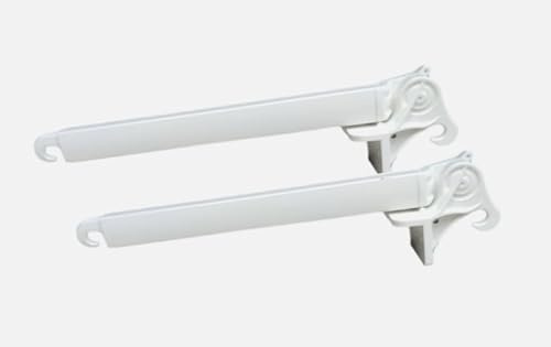 Braccetti per Tenda da Sole a Caduta, Coppia in Ferro, Montaggio a Balcone, Bianco, 50 cm