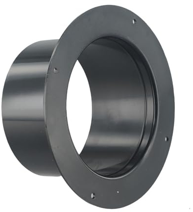ABS Wandflanschverbinder für Lüftungsrohr Luftkanalanschluss rund 100mm 125mm 150mm schwarz