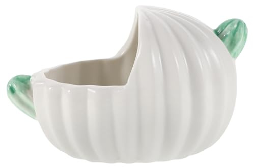 Adorainbow Cactus Ceramic Hamster Sandbath Decorative Practical Pet Bath Container for Home Decor White Ceramic Hamster Bed Suitable for Chinchillas Gerbils