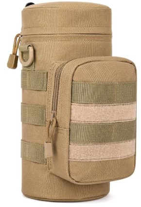 Taktischer Flaschenhalter Molle,mit Taktische Tasche Gürtel Reißverschluss | Wasserflaschentasche, für Rucksack Outdoor-Zubehör Wandern Camping Militärtraining