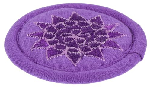 Tibetische Klangschalenmatte mit Stickerei, Lila, Tragbar | Baumwolltuch, Buddhistischer Stil, Verschleißfest, als Geschenk, für Klangschale und Meditationsraum Zufälliger Stil