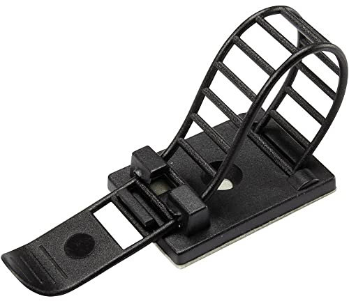 TRU COMPONENTS WCT-85 Befestigungssockel, selbstklebend, anschraubbar, 1206772, Strahldurchmesser 22 mm (max) mit schwarzer Befestigung, 25 Stück