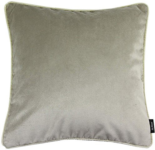 McAlister Textiles Matter Samt | Kissenbezug für Sofakissen in Beige | 50 x 50cm | erhältlich in 25 Farben | griffester Samt edel paspeliert | Kissenhülle für Samtkissen