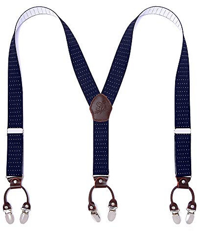 KANGDAI Hosenträger für Herren Breit Y Style 3.5 CM Mit Sehr 6 Starke Metall Clip Durable Elastic Verstellbare Hosenträger Geschenkbox für Herren und Damen
