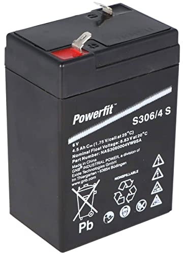 EXIDE Powerfit S306/4S Blei Akku mit Faston 4,8 mm 6V, 4500mAh