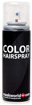 Glitter Color Haarspray für farbig buntes Haar - Silber - Glitzer Color Farbspray zum Verkleiden & Schminken für Karneval, Fasching, Halloween & Motto-Party