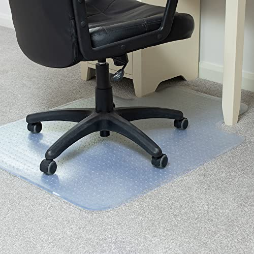 Jazooli Office Chair Mat for Carpeted Floor 120cm x 90cm (48inch x 36inch), Clear Low/No Pile Carpet Protector Chair Mat for Easy Glide, Lipped Floor Protector for Chairs