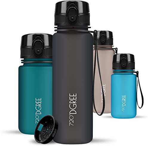 720°DGREE Gourde Enfant 500ml “uberBottle“ +Tamis à Fruits, softTouch - Sans BPA, Anti-fuite - Bouteille d'Eau Plastique, Water Bottle idéale pour École, Kids, Filles & Garçons, Sport, Vélo, Voyages