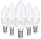 Vicloon E14 LED Kerze Lampe, 5er-Pack 5.5W 550 Lumen 3000K Warmweiß LED Kerze Glühbirne, C37 LED Brine ersetzt 50W Halogenlampe, AC 220-240V, 270° Strahlwinkel, Nicht Dimmbar E14 Energiesparlampe