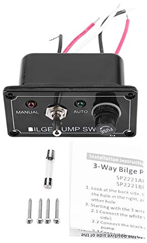 rule 3 way Rocker Switch Panel 12V DC bilge pump switch 12v automatic, LED Indicator Bilge Pump Switch Panel Manual/Off/Auto for Boat Marine