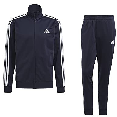 Adidas M 3S TR TT TS, Tuta da Ginnastica Uomo, Top:Legend Ink/White Bottom:Legend Ink F17/White, S