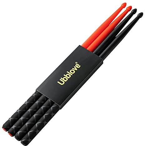 Lot de 2 paires de baguettes en nylon avec poignées antidérapantes pour batterie, baguettes d'exercice en plastique, attrayantes, légères et durables pour batterie, instruments de musique, accessoires