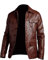 Herren-Blazer-Jacke aus Schaffell-Leder für Herren – lässiger Hemdkragen-Stil für Herren Lederjacke, Braun - Lederblazerjacke, M