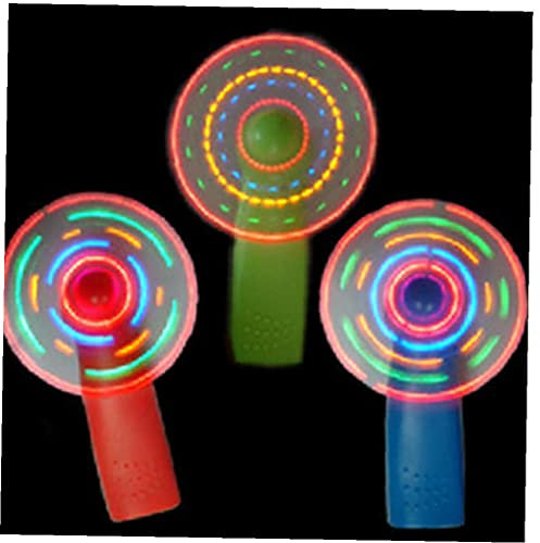 TOSSPER 3pcs Kids Mini Fan Portable Air Cool Fan Fun Plastic Light Up Luminous Toys Birthday Gift for Children