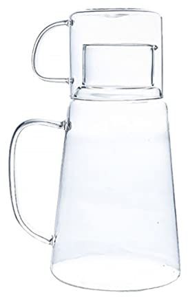 1200ML Bedside Water Carafe Set Ice Clear Tumbler Glass Pitcher Drinking Jug Glass Bottle Teapot for Bedroom Nightstand Bathroom