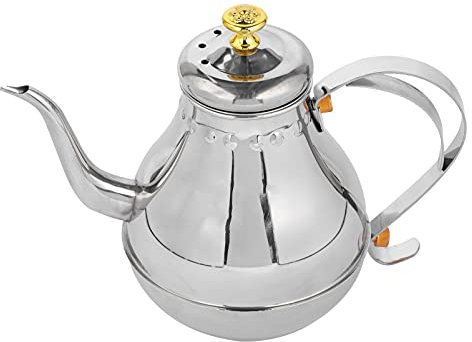 YARNOW 1. 2L Edelstahl Teekessel Wasserkocher Retro Wasserkessel Kaffeekanne für Zuahause Küche Induktion Gasherde Kochplatten Silber