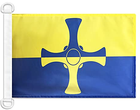 AZ FLAG Durham New county Boat Flag 45x30 cm Mesh Polyester Plastic Rings | Outdoor and marine use 12x18 in boat flag weather resistant with double stitched seams and reinforced edges