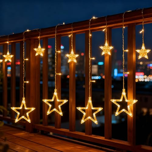 ACXIN 138 LEDs Lichterkette, LED Sterne Lichtervorhang, Weihnachten Lichternetz, 8 Leuchtmodi, für Außen Innen, IP44 Wasserfest