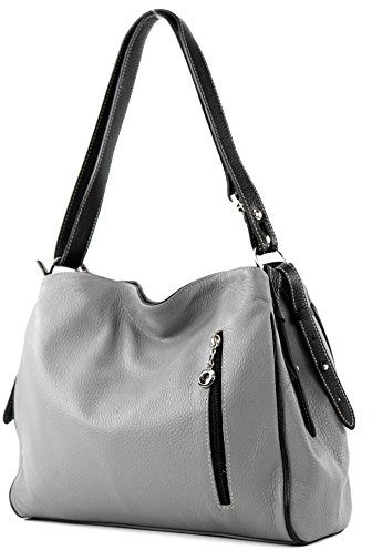 modamoda de T119 / T220 Damen Leder Schultertasche Umhängetasche 2 Größen handmade in Italy