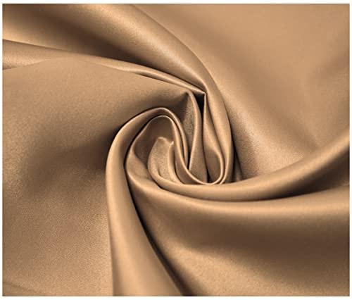 Matte Duchess Bridal Satin Polyester Fabric for Dressmaking Wedding Crafts Quilting Sewing 150cm Wide (10 Metre (1000 x 150cm), Antique Gold)