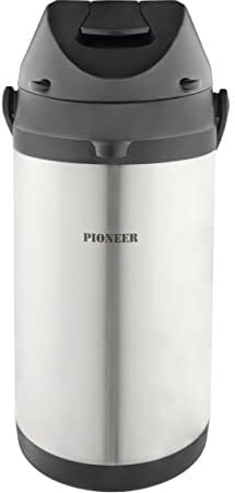 Pioneer Flasks, Dispensador de Bebidas, Acero Inoxidable, Airpot, Para Bebidas Calientes o Frías, Té, Café, Para Conferencias o Eventos, 4 Litros, SS40HC