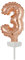 NEU Folienballon Geburtstagszahl Kuchen Cake Topper Zahl 3 Roségold, ca. 13 cm