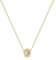 Amberta Collana con Ciondolo Solitario da Donna in Argento Sterling 925 con Zircone Cubico: Ciondolo Rotondo Placcato Oro