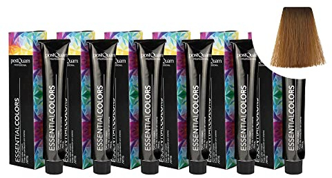 PostQuam - 6er Pack Professionelle Haarfarben mit Hoher Deckkraft - Permanente Haartönung 100% Grauabdeckung Gleichmäßige und Dauerhafte Natürliche Haarfarbe - Mehr als 90 Haarfärbemittel