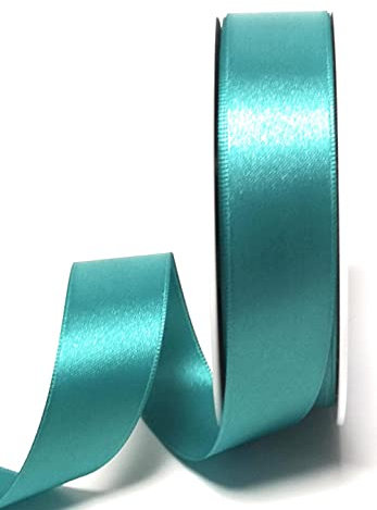 s.dekoda Satinband 25m x 25mm Türkis - Türkisgrün Schleifenband Dekoband Satin