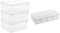 Rotho Clear 3er-Set Aufbewahrungsbox 10l mit Deckel, Kunststoff (PP), 3 x 10l& Snappy Aufbewahrungsbox 3l mit Einteilungen und Deckel, Kunststoff (PP) BPA-frei, transparent, 3l (33 x 19 x 7,6 cm)