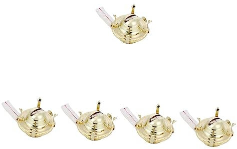 OSALADI 5 Sets Oil Lamp Replacement Burner, Oil Lamp Burner,Brass Plated Oil Burner,Brass Kerosene Oil Lamp Burner for Antique Hurricane Lamps