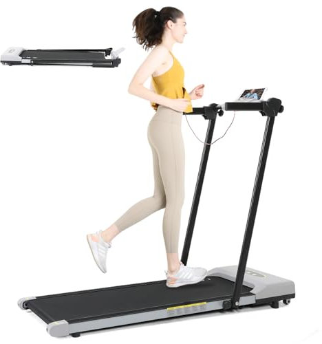 ISE Laufband für zuhause klappbar, Laufband mit 15 Trainingsprogrammen& Display& leisen Motor& Tablet Halterung, klappbares Laufband
