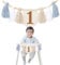 Handgefertigtes Boho-Hochstuhl-Banner zum 1. Geburtstag, Party-Dekoration für Mädchen, Babyparty, blaue und weiße Wandbehänge, dekorativ für Kinderzimmer