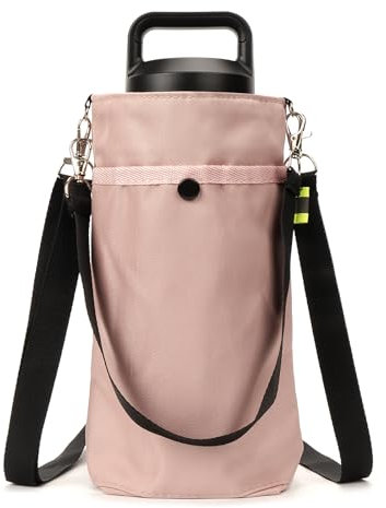 Linkidea Wasserflaschenträger, kompatibel mit YETI Rambler Bottle 18oz/26oz, Owala FreeSip 24oz, Wasserflaschen-Umhängetaschenhalter mit Schultergurt,Rosa