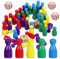 50PC Bunte Spielfiguren,Spielfiguren Aus Holz Für Brettspiele,Würfel Aus Holz Spielfiguren,Holzpuppen Spielfiguren,Spielkegel Set,Halmakegel Aus Holz,Flaschenkegel,Kiuiom
