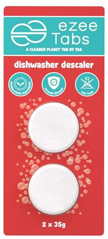 EzeeTabs descalcificador para lavavajillas - pastillas de limpieza para una limpieza sin microplásticos, biodegradable y vegana - 2 x descalcificador para la limpieza