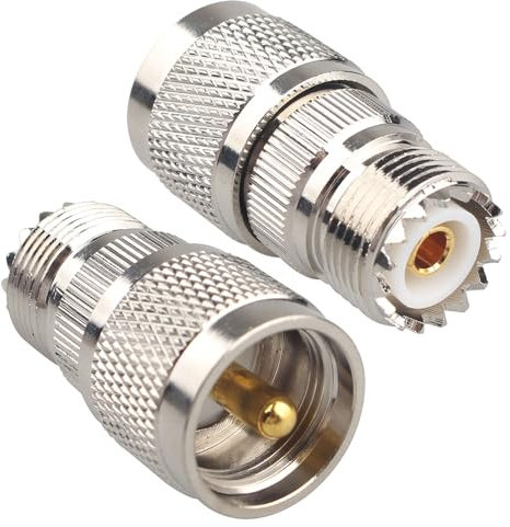 Futheda 2PCS UHF Male to Female Coax Connector PL259 to SO239 Straight Adapter RF Coaxial Cable Connectors Compatible with Wi-Fi FPV Antenna Ham Radio Phone Signal Booster Walkie-talkie Broadcast