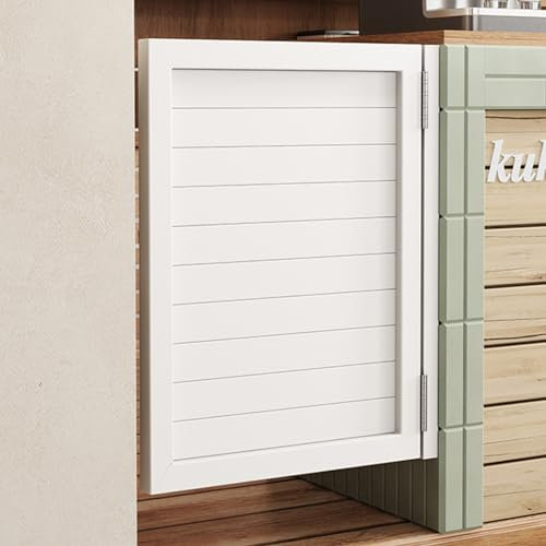 Puertas batientes de café, Puertas de trastero, Puertas de Salón Modernas, Tabique De Madera Panel Interior Puerta De Vaivén con Bisagras, Cierre Automático, Entrada Puerta Simple, Blanco(Size:W40xH90