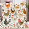 Cartoon-Tiere GeflüGel Huhn Fleecedecke 150x200cm XXL Kuscheldecke Flauschig Weiche Flanell Decke als Sofadecke Tagesdecke, Bunt Geschenk Kuscheldecke für Mädchen Jungen