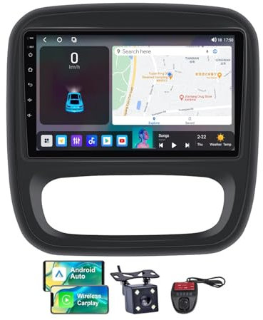 ZZPHKK Android 13 Auto Radio Player 2 Din 9 Zoll Touchscreen für Renault Trafic 3 2014-2021 Built-in Video Devices/FM RDS DAB+ Radio/BT 5.0/CarPlay Android Auto/Lenkradsteuerung(NF-7)