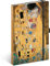 NOTIQUE Notizbuch Liniert mit Gummiband 13x21cm ca. A5, Designer Hardcover Notebook, Notizblock, Notizheft, Journal, Tagebuch für Erwachsene, Damen (Gustav Klimt)
