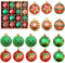 16 STK Mini Weihnachtskugeln mit Aufhänger, Weihnachtsschmuck, Christbaumkugel-Set, Kugeln Mini Weihnachtsbaum, 6CM für Festival Dekore Weihnachtsbaumschmuck, Traditionelles Thema Rot Grün