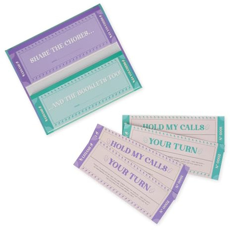 Legami - Pad of 48 (24 + 24) New Parents Voucher with Tear Punch, Gift Idea, New Parent Theme, 8 x 3.35