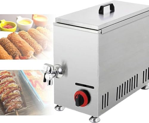 Fryer For Corn Dogs, Commercial Machine To Make Hot Dog Sticks With Heated Cheese With LPG, Automatic Frying, Domestic Use In Kitchen Restaurant ~/