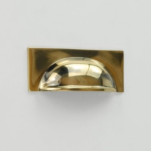 UNDERGROUND PARTS Antique Solid Brass Cabinet Kitchen Door Rectangle Cup Handle Drawer Pull 100mm