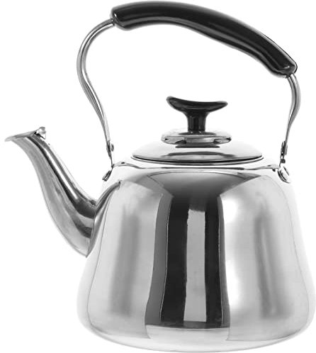 ABOOFAN Hervidor de agua chirriante tapa tetera verde tetera térmica clara jarra acero inoxidable water boiler teapot caldera de agua de cocina olla de que Silver