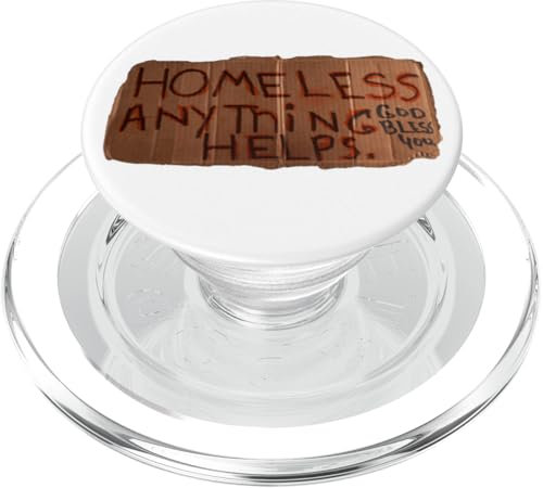 Homeless Anything Helps Funny Cardboard Sign Joke Costume PopSockets PopGrip für MagSafe