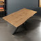 Esstisch 120x80 cm Holz 40mm Eiche-Optik, Spider Gestell schwarz, Baumkantentisch aus Holz, Casa Massiva